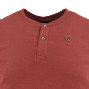 T-shirt homme col boutonné BLACK WELLIS uni terracotta