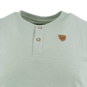 t-shirt homme vert pâle col boutonné BLACK WELLIS
