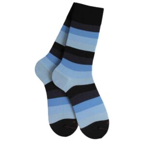 Chaussettes coton LABONAL rayées tons bleus