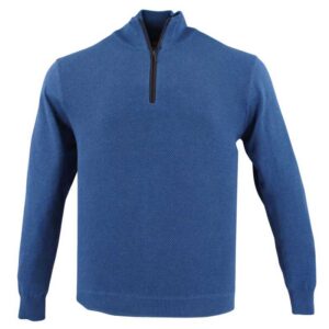 Pull homme coton col montant bleu REDMOND 623rd