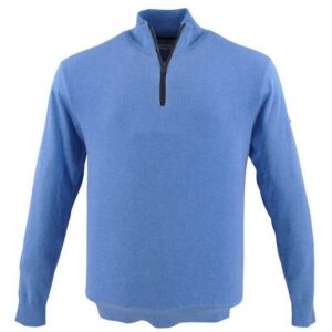 Pull homme coton col montant bleu ciel REDMOND 623rd