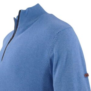 Pull homme coton col montant bleu ciel REDMOND 623rd