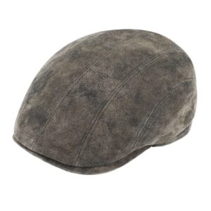 Casquette homme en cuir vieilli marron foncé FIEBIG