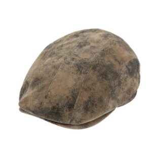 Casquette homme en cuir vieilli marron clair FIEBIG