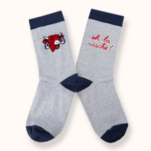 Chaussettes originales en coton LABEL La Vache Qui Rit Bleue