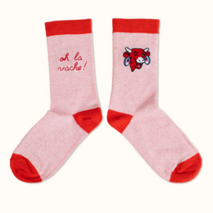 Chaussettes originales en coton LABEL La Vache Qui Rit Rouge