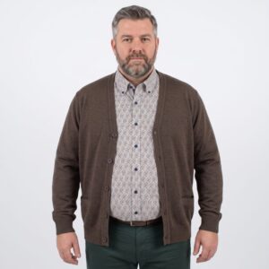 gilet boutonné avec poches chocolat BEST GUEST 4084bg