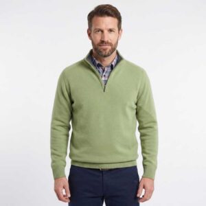 pull BEST GUEST zip col montant amande 80% laine 703bg