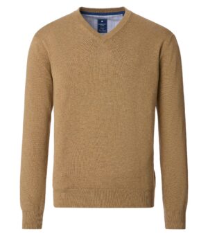 Pull beige coton col V REDMOND 600rd