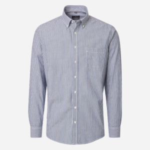 Chemise ML CASAMODA Casual Fit Bleue Rayée