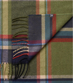 Echarpe Casamoda Verte et Bleue Carreaux