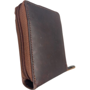 Porte-cartes unisexe en cuir cognac Arrigo