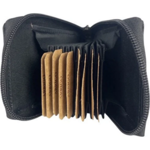 Porte-cartes unisexe en cuir noir Arrigo