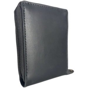 Porte-cartes unisexe en cuir noir Arrigo