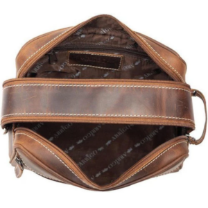 Trousse de toilette cuir de buffle cognac Arrigo