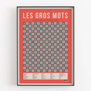 Affiche mots croisés Les Gros Mots LA MAJORETTE A MOUSTACHE