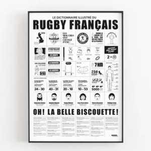 Affiche dictionnaire illustré rugby LA MAJORETTE A MOUSTACHE