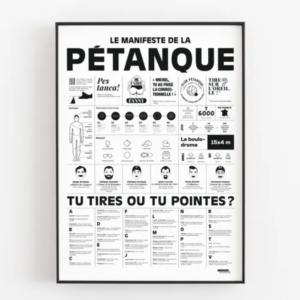 Affiche manifeste de la pétanque LA MAJORETTE A MOUSTACHE
