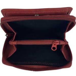 Portefeuille unisexe en cuir rouge Arrigo
