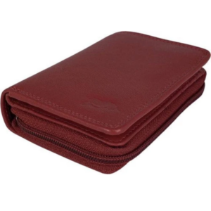 Portefeuille unisexe en cuir rouge Arrigo