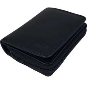 Portefeuille unisexe en cuir noir Arrigo