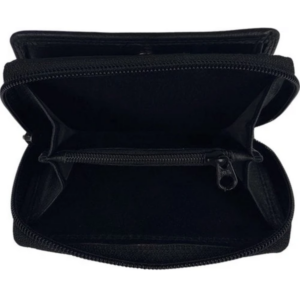 Portefeuille unisexe en cuir noir Arrigo