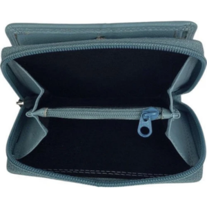 Portefeuille unisexe en cuir turquoise Arrigo