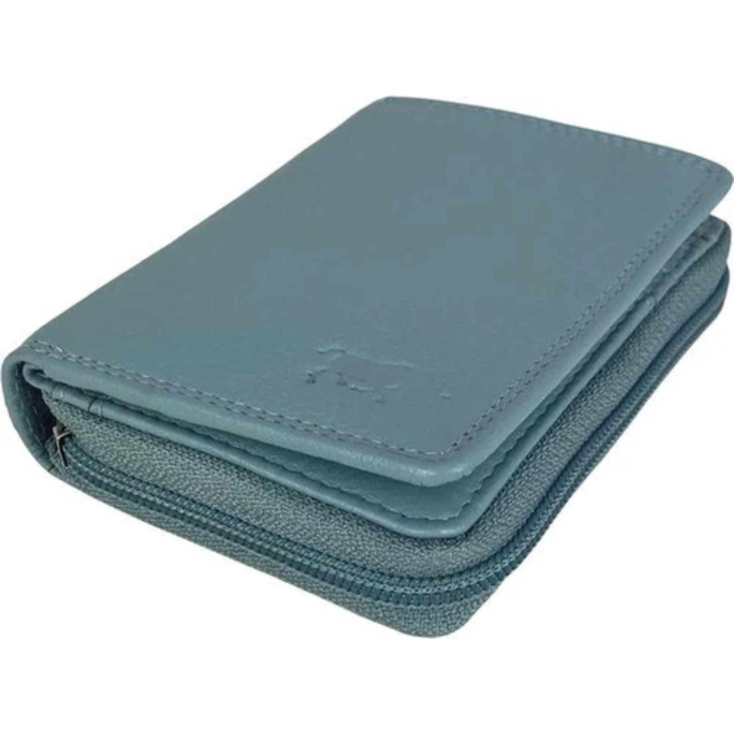 Portefeuille unisexe en cuir turquoise Arrigo