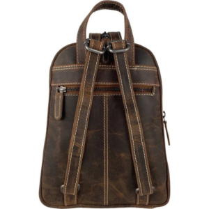Petit sac en cuir de buffle marron foncé unisexe Arrigo