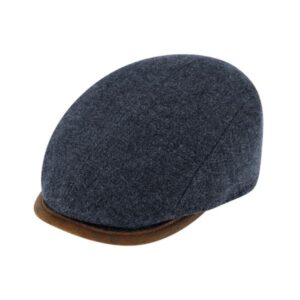Casquette plate pure laine couleur unie bleue FIEBIG