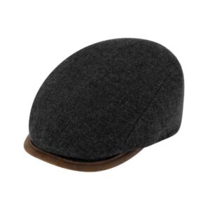 Casquette plate pure laine couleur unie anthracite FIEBIG
