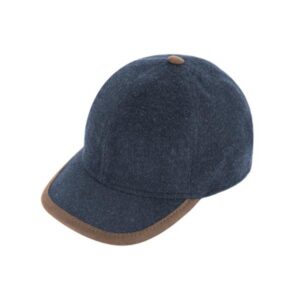 Casquette de baseball unie en laine avec cache-oreilles marine FIEBIG