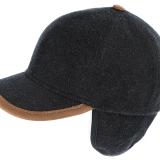 Casquette de baseball unie en laine avec cache-oreilles anthracite FIEBIG