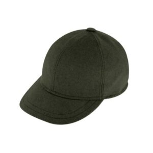 Casquette de baseball unie en laine mélangée avec cache-oreilles verte FIEBIG