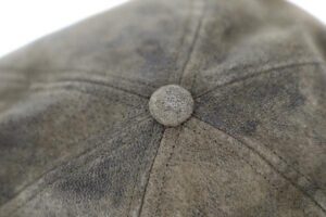 Casquette homme en cuir 6 panneaux vieilli marron FIEBIG
