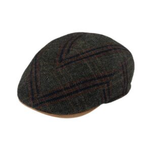 Casquette plate laine à chevrons vert FIEBIG