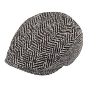 Casquette plate en laine à chevrons marron FIEBIG