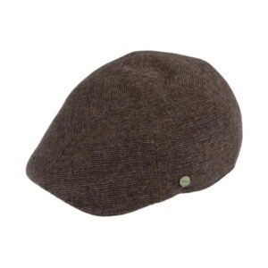 Casquette à 6 panneaux pure laine rayée marron FIEBIG