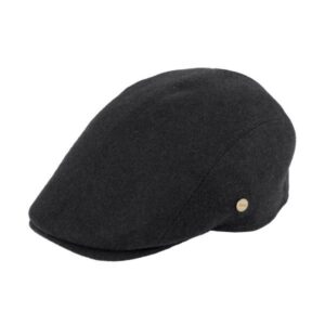 Casquette plate unie en laine mélangée avec cache-oreilles anthracite FIEBIG