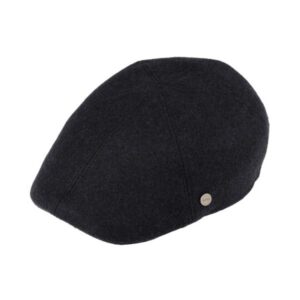 Casquette 6 panneaux en laine mélangée unie noire FIEBIG