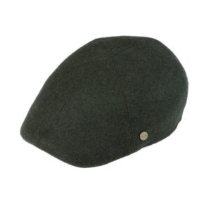 Casquette 6 panneaux en laine mélangée unie verte FIEBIG