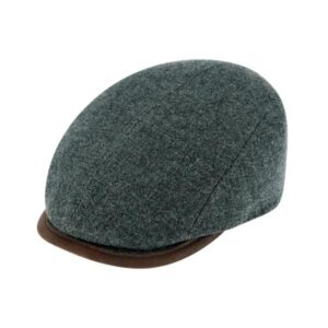 Casquette plate pure laine couleur unie verte-bleue FIEBIG