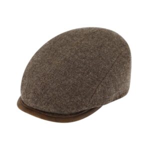 Casquette plate pure laine couleur unie marron FIEBIG