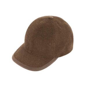 Casquette de baseball unie en laine avec cache-oreilles marron FIEBIG