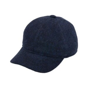 Casquette de baseball en laine Shetland mélangée avec cache-oreilles marine FIEBIG