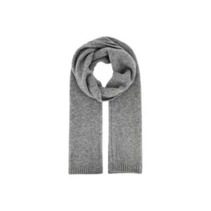 Écharpe tricotée en laine mérinos unie Gris Clair FIEBIG