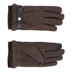 Gants chinés à poignets tricotés Marron FIEBIG