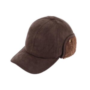 Casquette de baseball en polaire avec cache-oreilles marron FIEBIG
