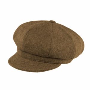 Bonnet ballon laine Shetland mélangée Taupe FIEBIG