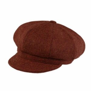 Bonnet ballon laine Shetland mélangée Rouille FIEBIG